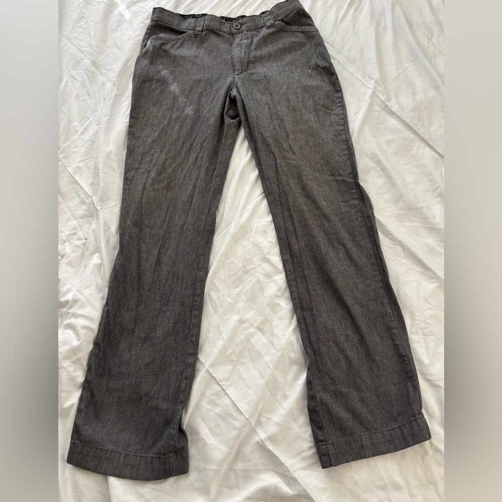 Lee Women's Comfort Waistband Dress Pants 10 Gray Houndstooth Straight